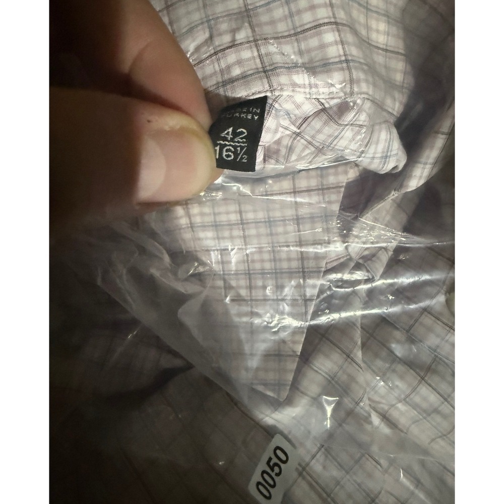 Ermenegildo Zegna Mens Regular Fit Check Dress Shirt Pink Blue White 16.5 42 - Picture 7 of 7